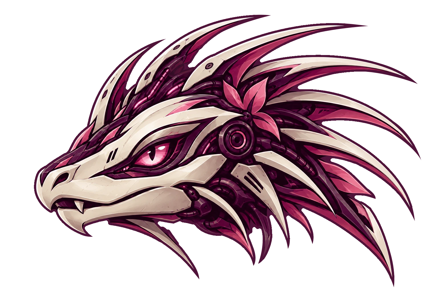 DIX mechanical basilisk in berry and ivory