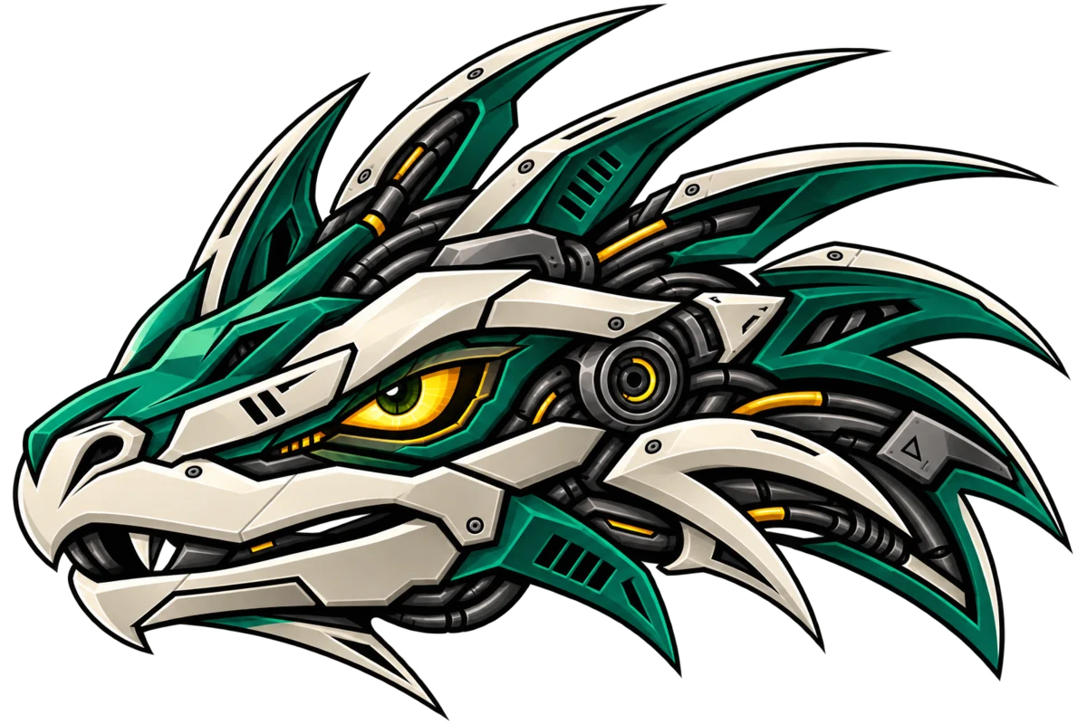 ROBA mechanical basilisk in green and ivory